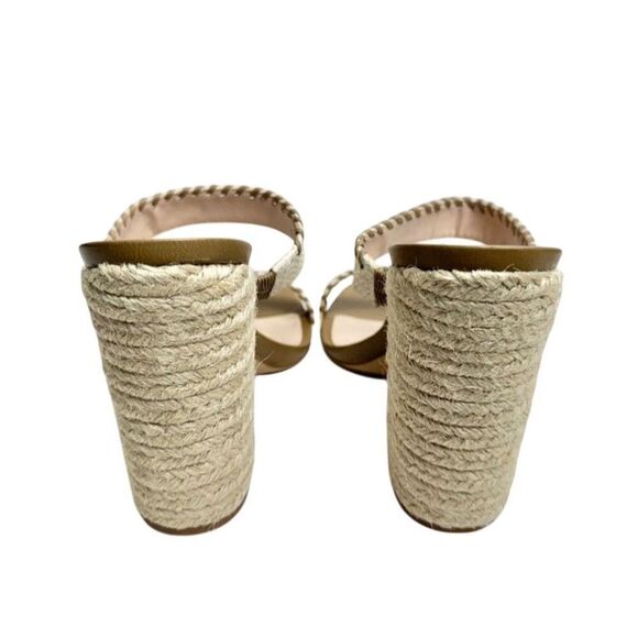 AQUA Sandals Woven Espadrille Block Heel Size 10B Open Toe Double Strap NEW - Picture 7 of 8